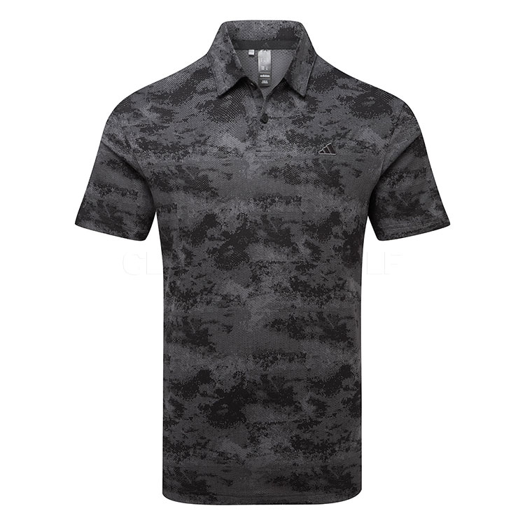 adidas Go-To Printed Mesh Golf Polo Shirt Black IN6413