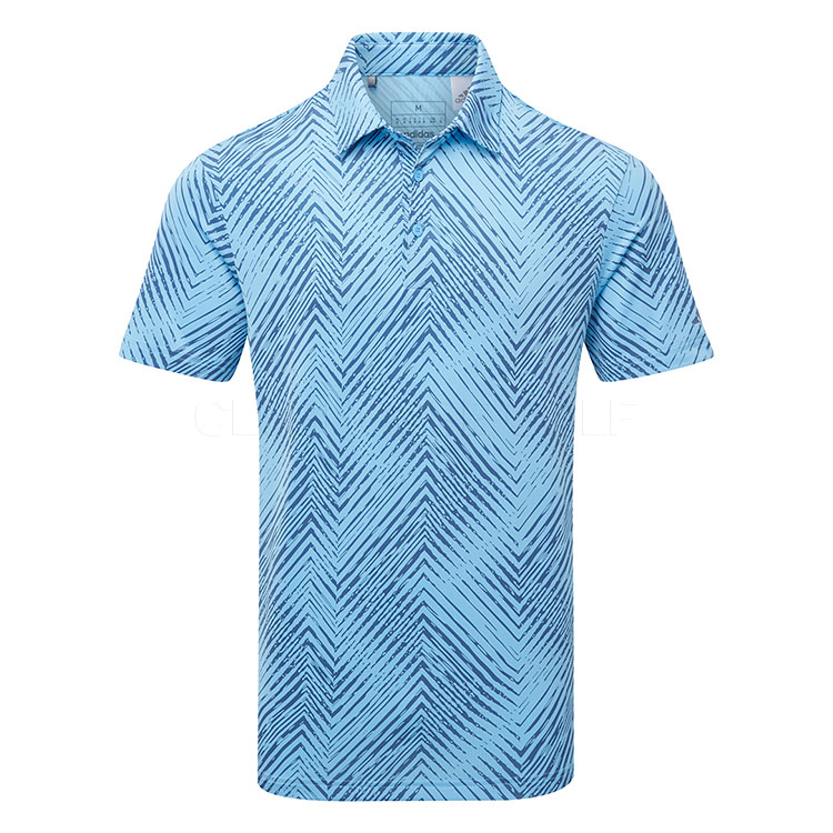 adidas Ultimate365 All Over Print Golf Polo Shirt Semi Blue Burst/Preloved Ink IU4390