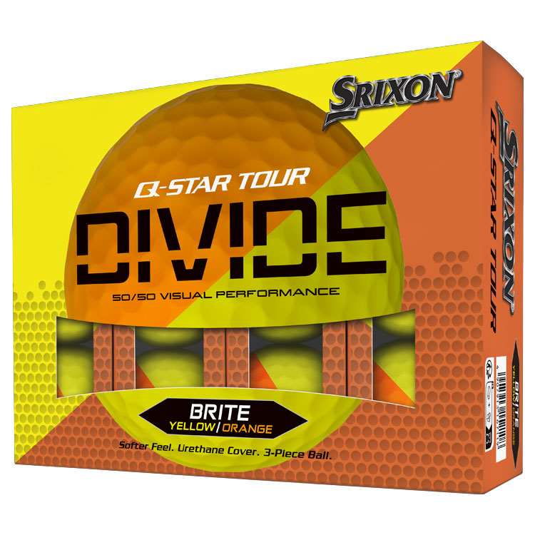 Srixon Q Star Tour Divide Golf Balls Matte Yellow/Orange