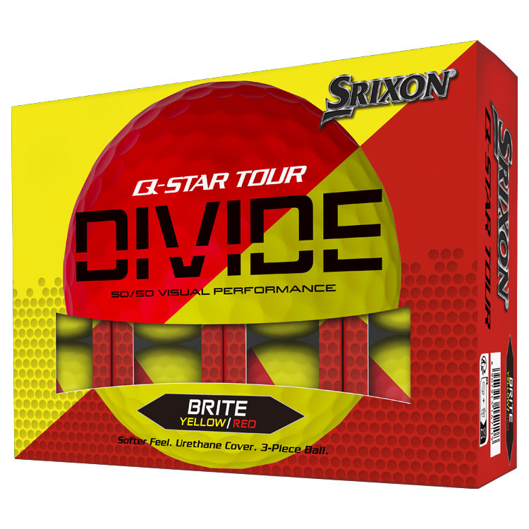 Srixon Q Star Tour Divide Golf Balls Matte Yellow/Red