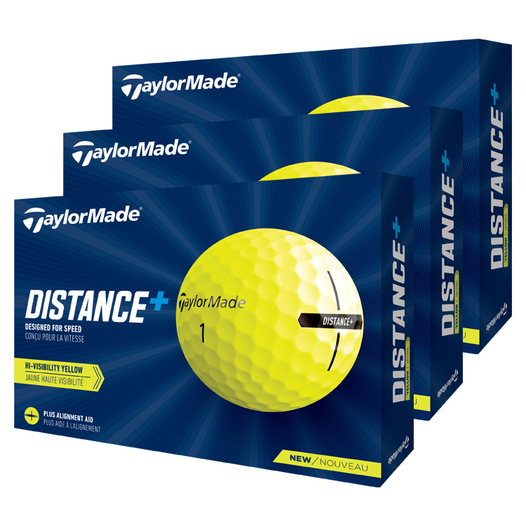 TaylorMade Distance Plus 3 For 2 Golf Balls Yellow