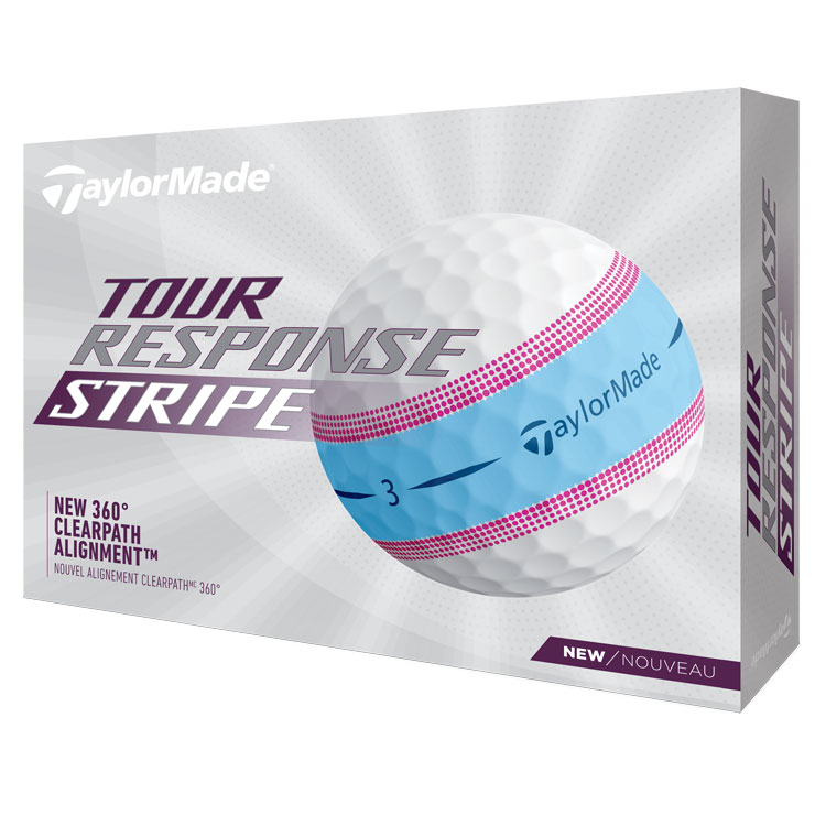 TaylorMade Tour Response Stripe Golf Balls White/Blue/Pink