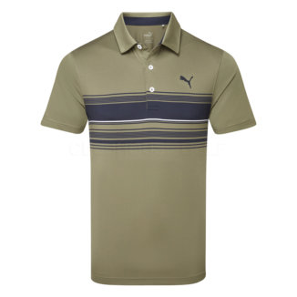 Puma MATTR Grind Golf Polo Shirt Dark Sage/Navy Blazer 538996-14