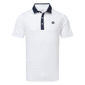 Puma Pure Geo Golf Polo Shirt White Glow/Deep Navy 624474-02
