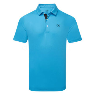 Puma Pure Solid Golf Polo Shirt Aqua Blue 625107-06