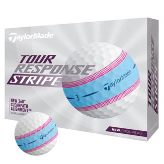 TaylorMade Tour Response Stripe Golf Balls White/Blue/Pink