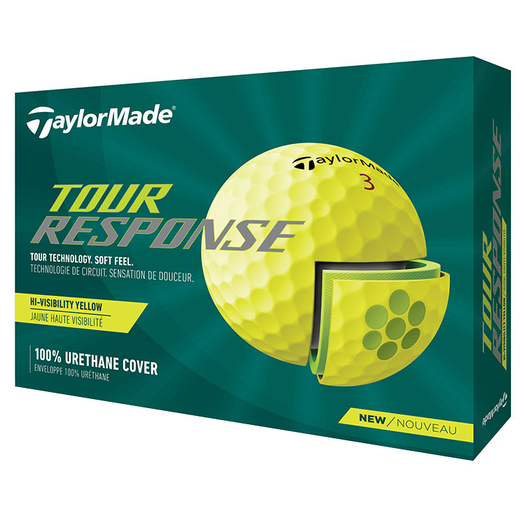 TaylorMade Tour Response Personalised Text Golf Balls Yellow
