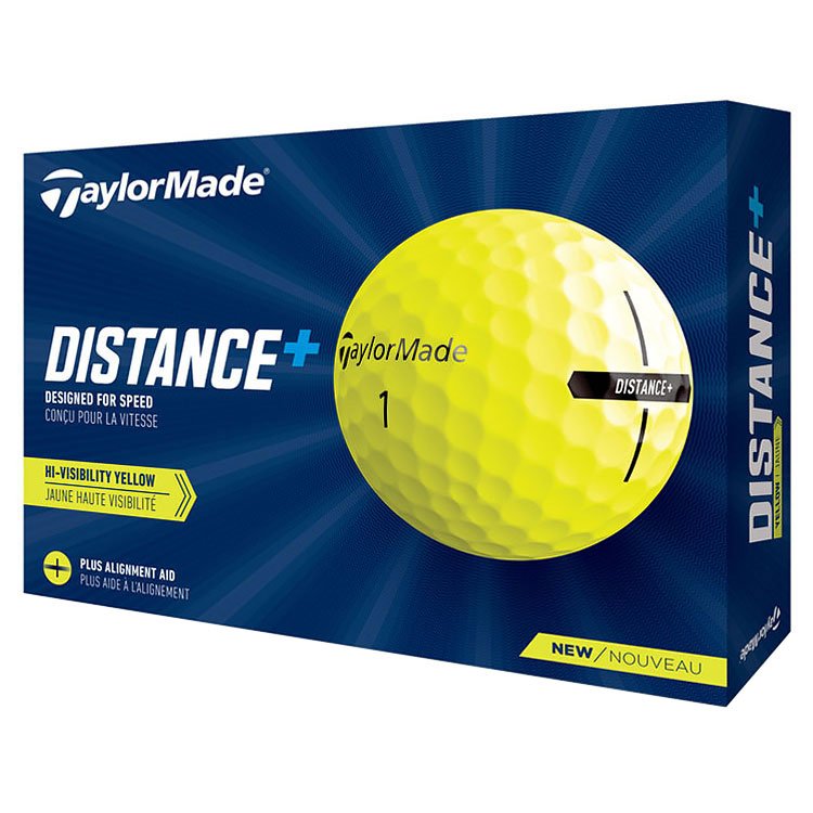 TaylorMade Distance Plus Personalised Logo Golf Balls Yellow
