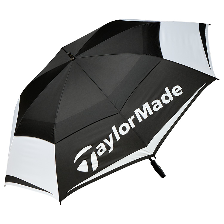TaylorMade Double Canopy Golf Umbrella Black/White/Grey B16006