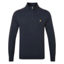 Lyle & Scott Striped 1/4 Zip Golf Sweater Dark Navy/Jet Black ML2161G-W315