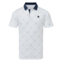 Puma Pure 2.0 Argyle Golf Polo Shirt White Glow/Deep Navy 629322-02