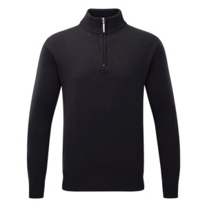Glenmuir Coll 1/4 Zip Lambswool Golf Sweater Black - Clubhouse Golf