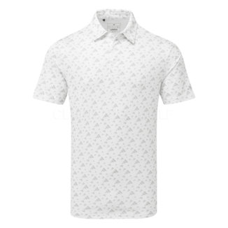 adidas All Over Print Golf Polo Shirt White IP2436