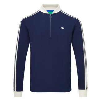 adidas Golf Originals 3 Stripe 1/4 Zip Golf Sweater Night Indigo/Chalk White JY9940
