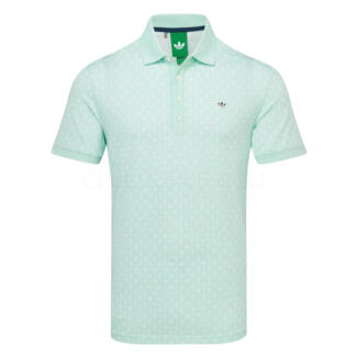 adidas Golf Originals All Over Trefoil Golf Polo Shirt Clear Mint/Chalk White