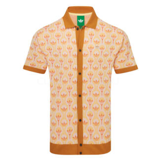 adidas Golf Originals Knit Golf Polo Shirt Chalk White/Ice Tangerine/Dusky Orange KB8579