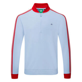 adidas Golf Originals 3 Stripe 1/4 Zip Golf Sweater Clear Sky JP2060