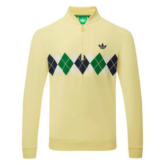 adidas Golf Originals Print 1/4 Zip Golf Sweater Almost Yellow JE8273