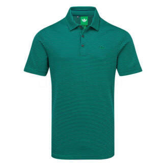 adidas Golf Originals Stripe Pique Golf Polo Shirt Court Green/Night Indigo KB8624