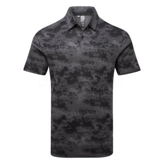 adidas Go-To Printed Mesh Golf Polo Shirt Black IN6413