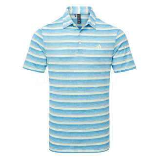 adidas Two Colour Stripe Golf Polo Shirt Semi Blue Burst/Ivory IU4334
