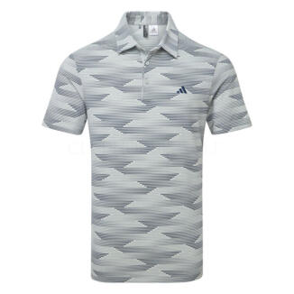 adidas Ultimate365 Wave Print Golf Polo Shirt Wonder Silver/Collegiate Navy JF9008
