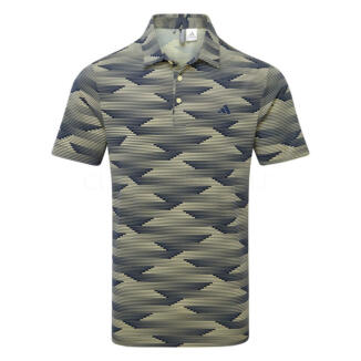 adidas Ultimate365 Wave Print Golf Polo Shirt Collegiate Navy/Powder Yellow JF9009