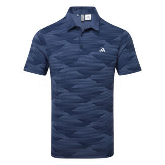 adidas Ultimate365 Wave Print Golf Polo Shirt Collegiate Navy/Preloved Ink JN9136