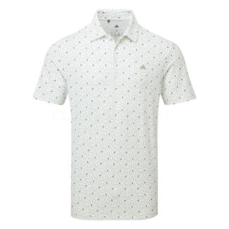 adidas Ultimate365+ Soft Print Golf Polo Shirt White/Wonder Sage KE8343