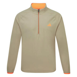 adidas DWR Ultimate365 1/4 Zip Golf Wind Jacket Wonder Cargo/Lucid Orange JY5229