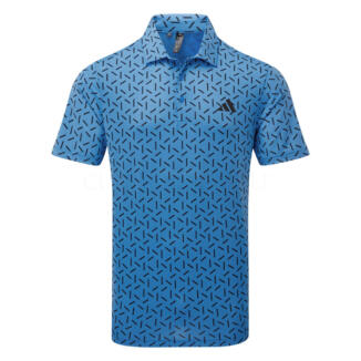 adidas Ultimate365 Mesh Print Climacool Golf Polo Shirt Lucid Ray Blue KE7710
