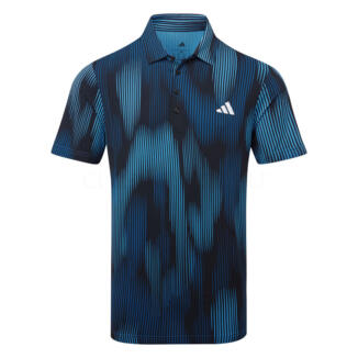 adidas Ultimate365 Tour Cool Feel Print Golf Polo Shirt Lucid Ray Blue KG3020