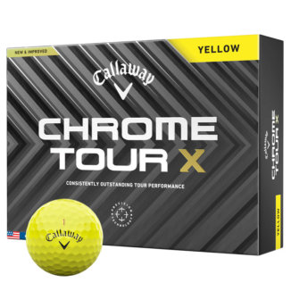 Callaway Chrome Tour X Personalised Text Golf Balls Yellow