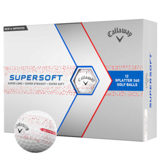 Callaway Supersoft Splatter Golf Balls White/Red