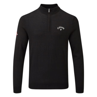 Callaway Blended Merino 1/4 Zip Golf Sweater Black Ink CGGF80M1-019