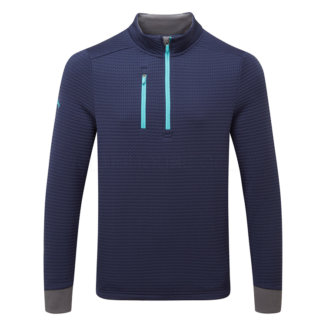 Callaway Midweight Textured 1/4 Zip Golf Sweater Peacoat/Scuba Blue CGKFD038-963