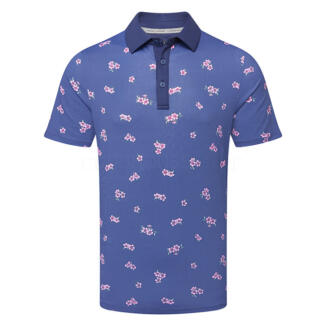 Callaway Azalea Gingham Print Golf Polo Shirt Peacoat CGKSG084-410