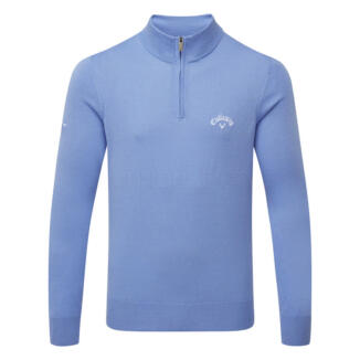 Callaway Blended Merino 1/4 Zip Golf Sweater Mid Vista Blue CGGF80M1-979