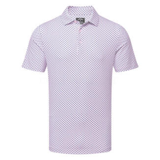 Callaway Chev Print Golf Polo Shirt Tulle Pink CGKSG0B0-655