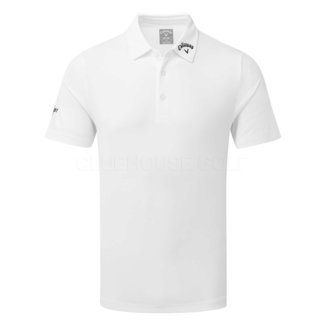 Callaway Texture Solid Tour Golf Polo Shirt White CGKSD0T2-100