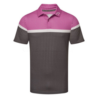 Callaway Classic Geo Print Golf Polo Shirt Purple Orchid CGKSE0A1-510
