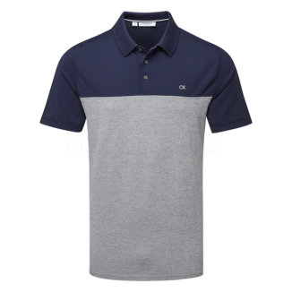 Calvin Klein Colour Block Golf Polo Shirt Navy/Silver Marl C9690