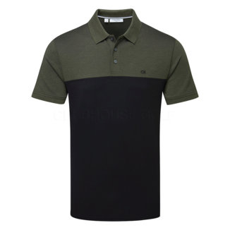 Calvin Klein Colour Block Golf Polo Shirt Olive Marl/Black C9690