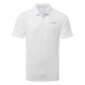Calvin Klein Abstract Watercolour Golf Polo Shirt White CKMS25938