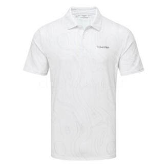 Calvin Klein Marble Print Golf Polo Shirt White CKMS26157