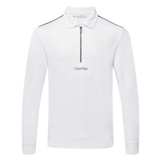 Calvin Klein Rossmore Collared 1/2 Zip Golf Sweater White CKMS26159