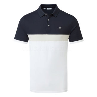 Calvin Klein Chest Stripe Golf Polo Shirt White/Navy CKMD1793