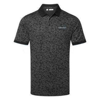 Calvin Klein Script Print Golf Polo Shirt Black