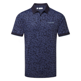 Calvin Klein Script Print Golf Polo Shirt Navy