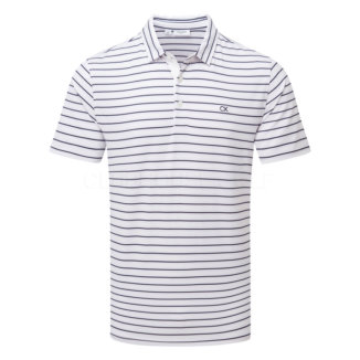 Calvin Klein Silverstone Golf Polo Shirt White/Evening Blue